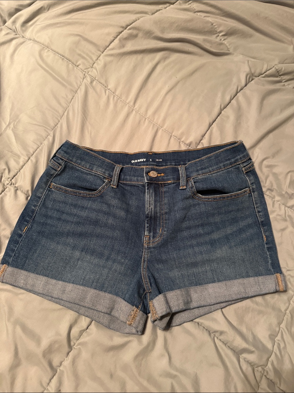 Old Navy Medium Blue Denim Cuffed Women's Shorts